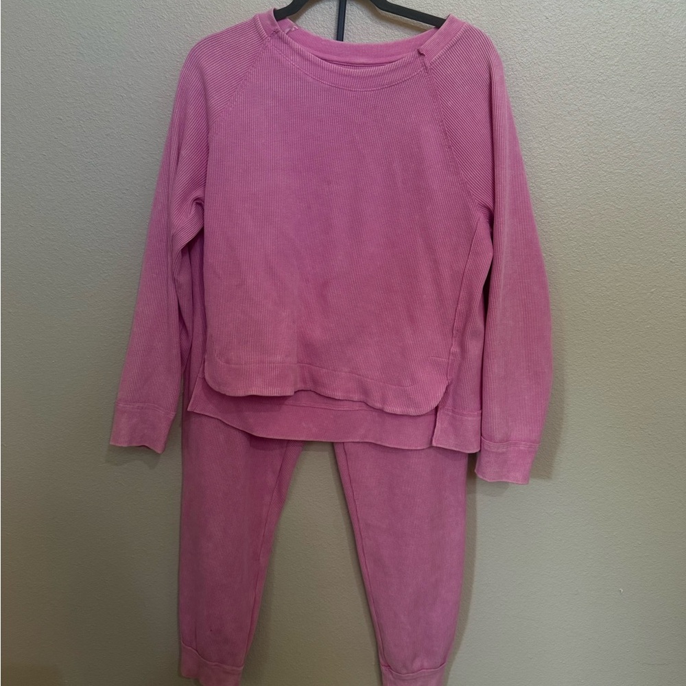 Pink Acid Wash Sweatset